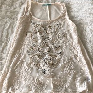 Ivory lace tank